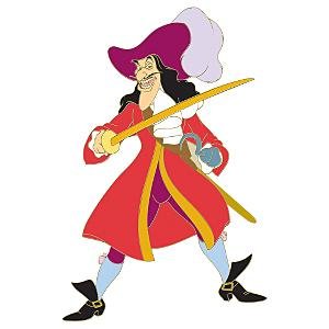 Captain Hook dressing room door Disney pin from our Pins