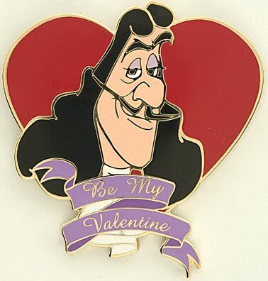Captain Hook Be My Valentine St Valentine's Day Disney pin from