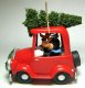 Mickey Mouse and Pluto in red car with Christmas tree ornament from our ...